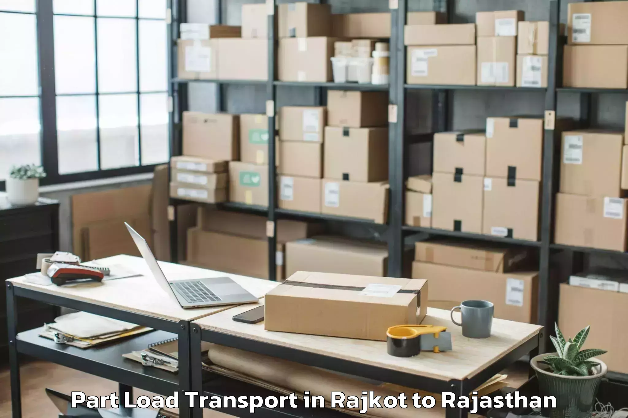 Top Rajkot to Padampur Part Load Transport Available